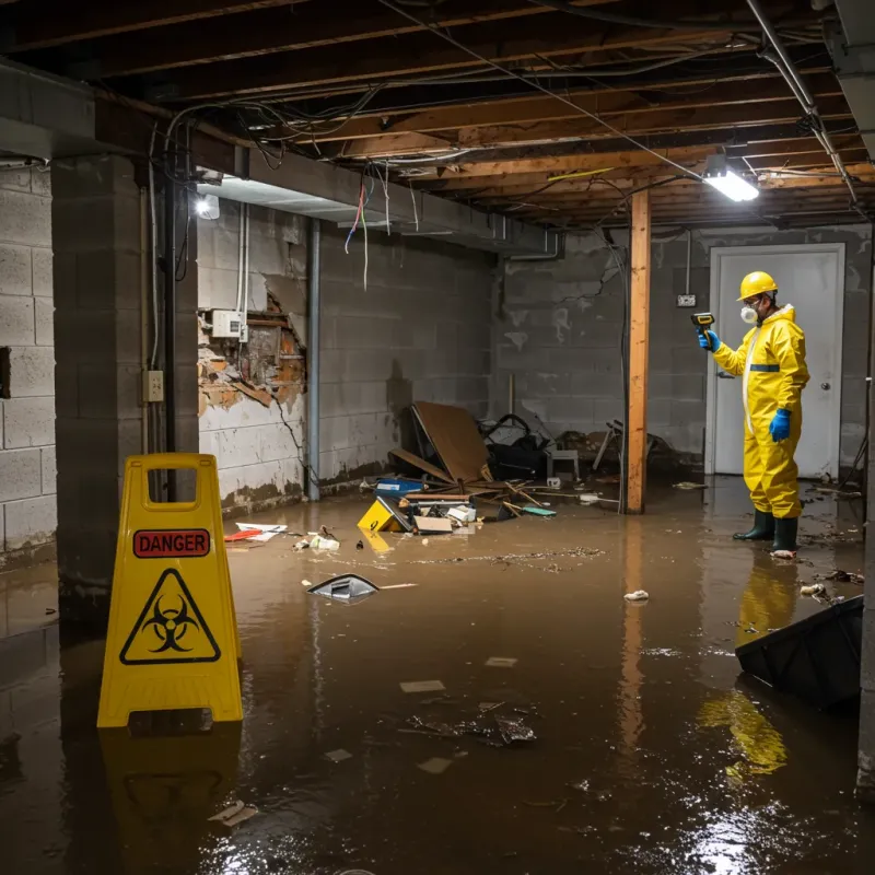 Flooded Basement Electrical Hazard in Lincoln, ND Property